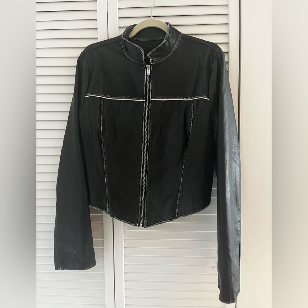 NEW Faux Black Leather Jacket